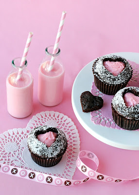 Chocolate Valentine's cupcakes